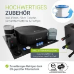 Juskys® Whirlpool SpaLuxe inkl. LED-Beleuchtung Schwarz/Weiß - 3000W, 130 Düsen, aufblasbar – Bild 5