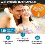 BRAST Whirlpool aufblasbar MSpa Bergen für 6 Personen | Ø204x70cm | 138 Massagedüsen | Energiespar-Timer – Bild 8